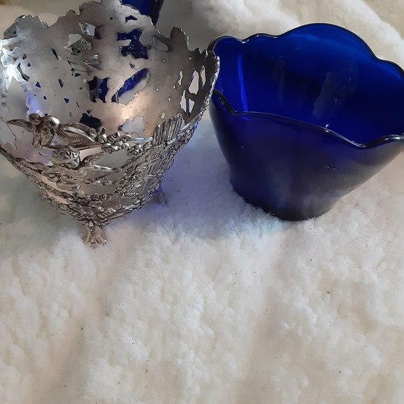 Cobalt Blue glass with silver metal - Picture 10 of 11